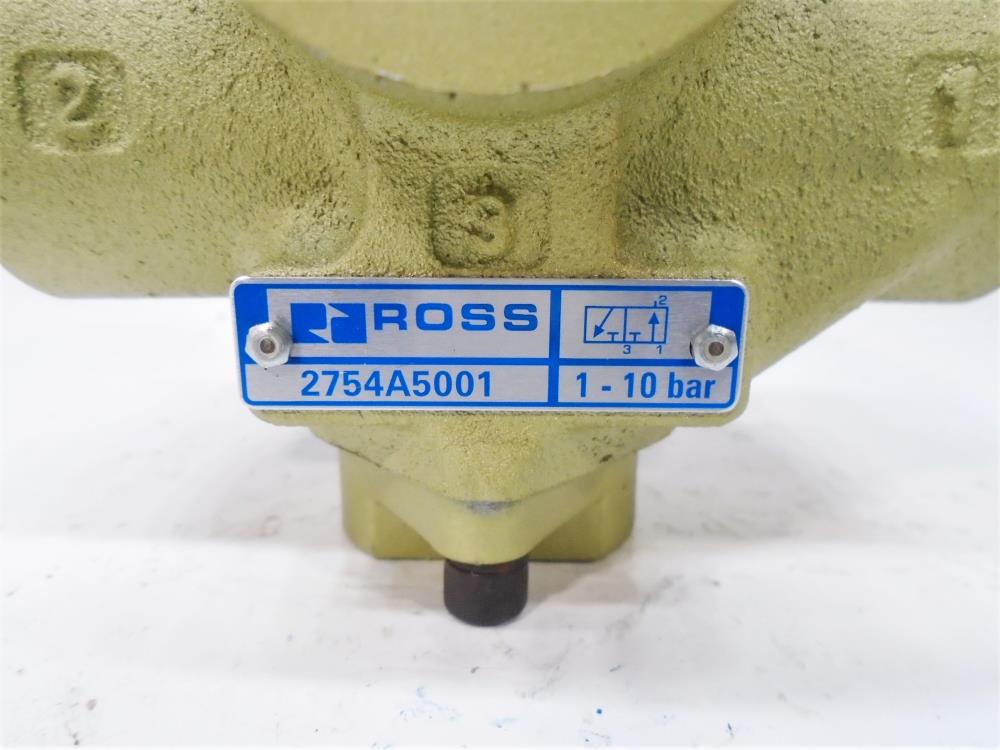 Ross 1" x 3/4" NPT Pneumatic Poppet Valve, 2754A5001, 1-10 BAR